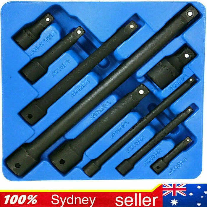 Genius 9 Pce 1/4" 3/8" & 1/2" Drive Impact Extension Bar Socket Set IE-2349