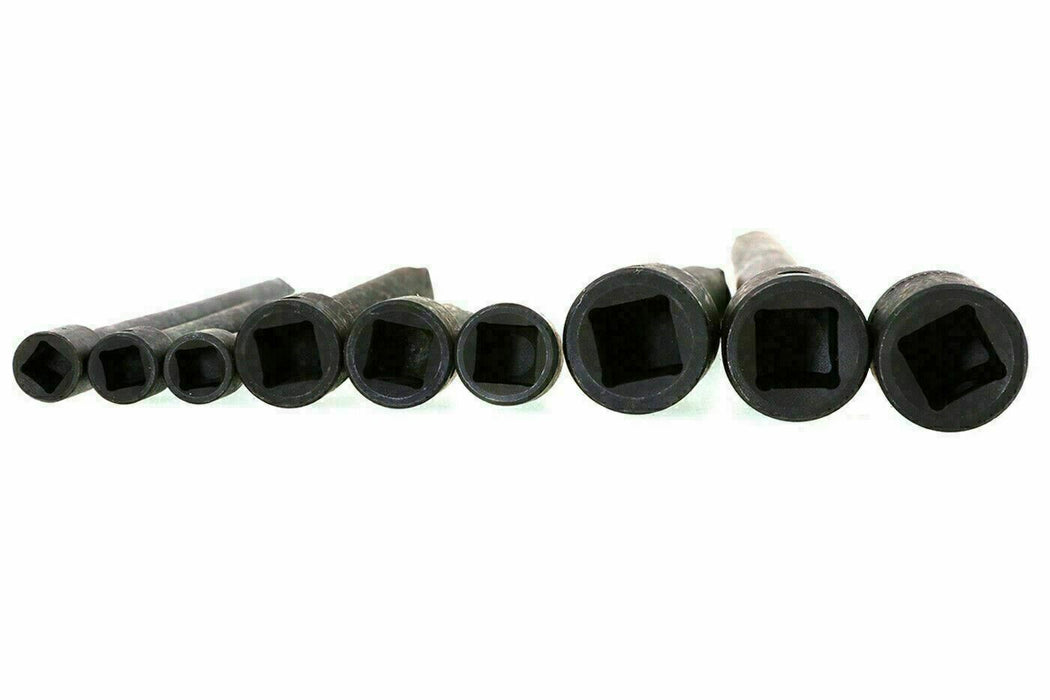 Genius 9 Pce 1/4" 3/8" & 1/2" Drive Impact Extension Bar Socket Set IE-2349