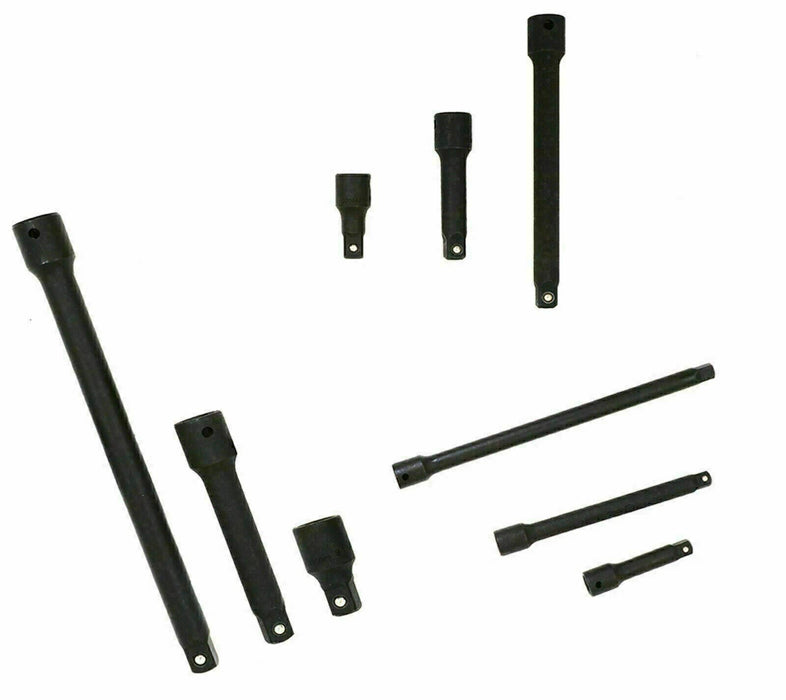 Genius 9 Pce 1/4" 3/8" & 1/2" Drive Impact Extension Bar Socket Set IE-2349