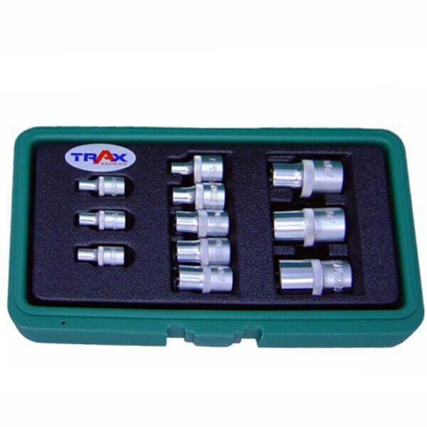 TRAX 12Pcs 1/4″ & 3/8″ & 1/2″ Dr. Star Socket Set Made in Taiwan E4-E20