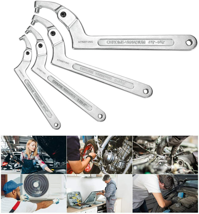 TRAX Trades Grade Adjustable Face Pin Wrench Gland Nut Spanner Made in Taiwan