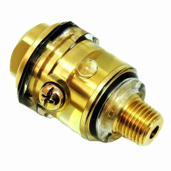 TRAX 1/4" NPT Line Brass Compressor Mini In-Line Oiler Air Lubricator MadeTaiwan