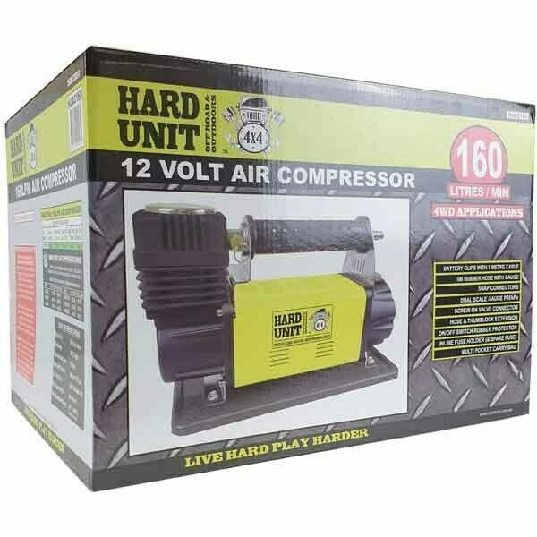 HARD UNIT Air Compressor 12Volt 4x4 Tyre Deflator Inflator 160 LPM Car Truck