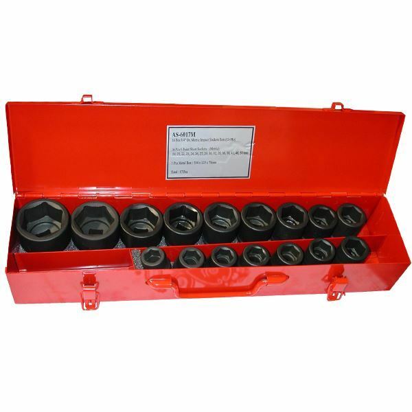 TRAX 16 Pcs 3/4" Air Impact  Wrench Socket Tool Set Made in Taiwan 19-48MM