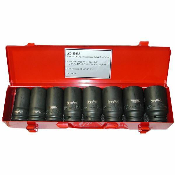 TRAX 8Pc 3/4" Drive Deep Impact Socket Set Made in Taiwan 26-38mm