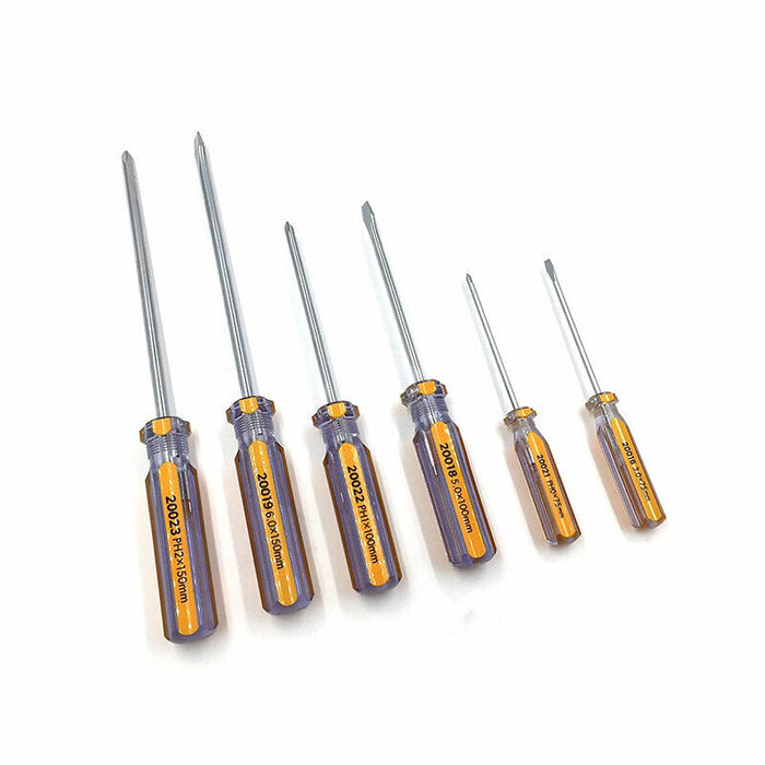 TOLSEN 6PC  CrV Screwdriver Set with Magnetic Tip Transparent PVC handle