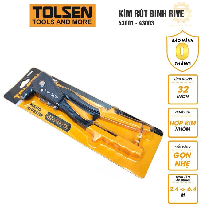 Tolsen Pop Rivets Hand Riveter Gun Kit Heavy Duty Hand Tool Set Gutter Repair AU