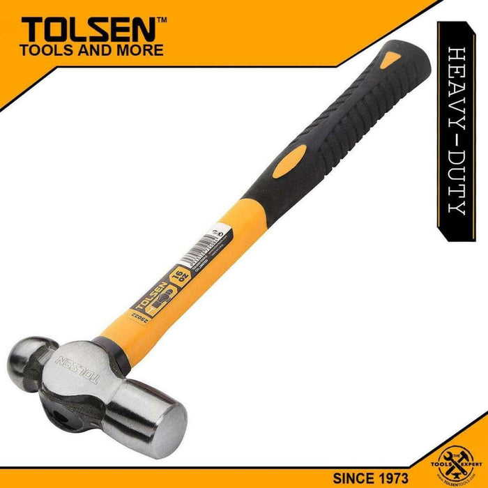 TOLSEN 16-32oz Ball Pein Hammer Auto Body Repair Panel Beating Fibreglass Handle