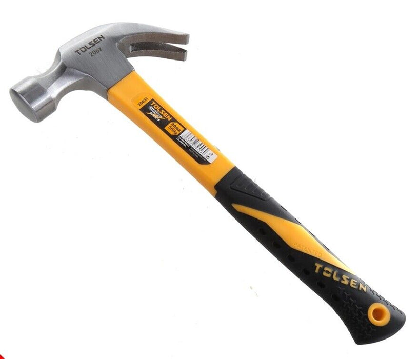 TOLSEN 20oz 560g Claw Hammer Lightweight Fibreglass Smooth Face Nail Puller