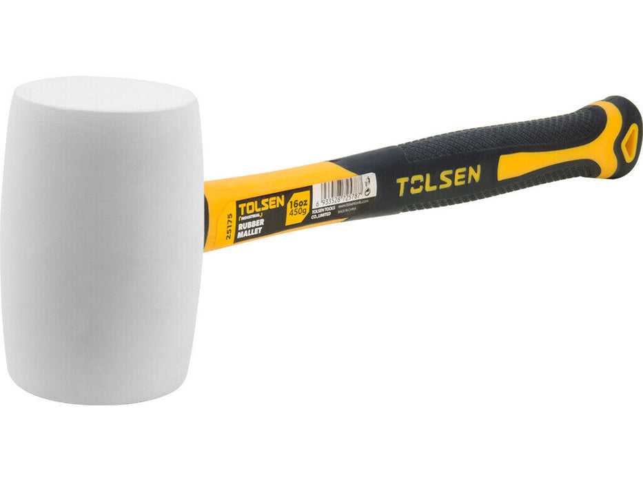 TOLSEN 6OZ / 24Oz Rubber Mallet Soft Face Head Hammer Non-Slip Grip Handle Dead