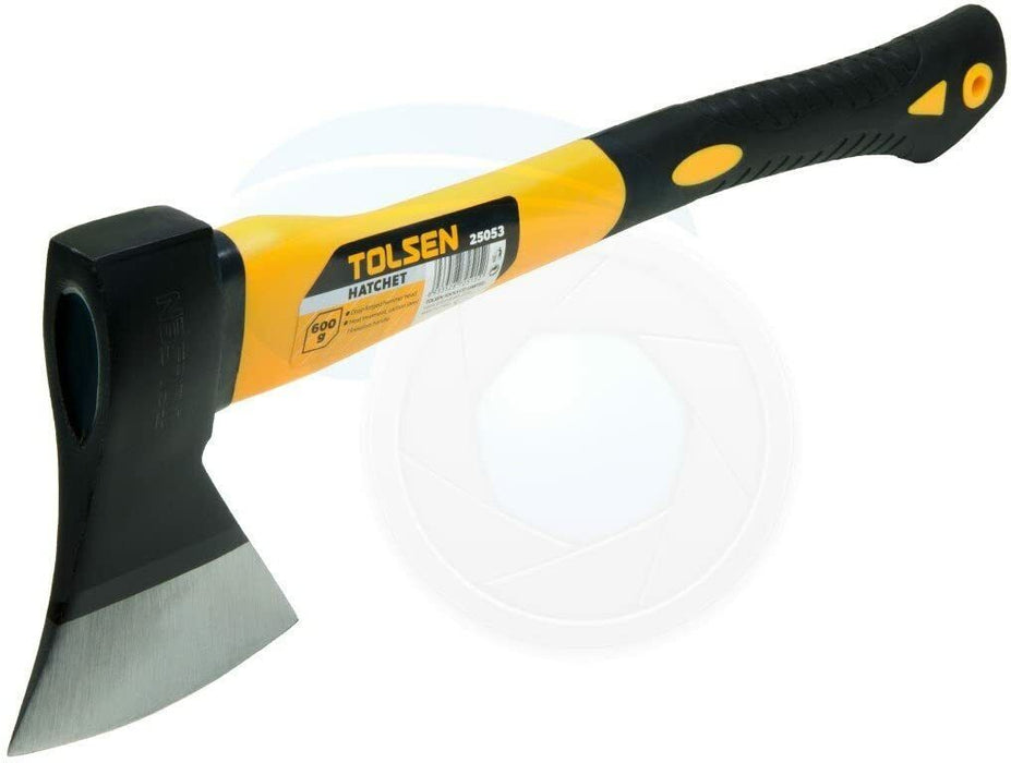 14.5" Axe Fibreglass Shaft Hatchet German Standard Finish Carbon Steel Head 600g - FISHER DISCOUNT