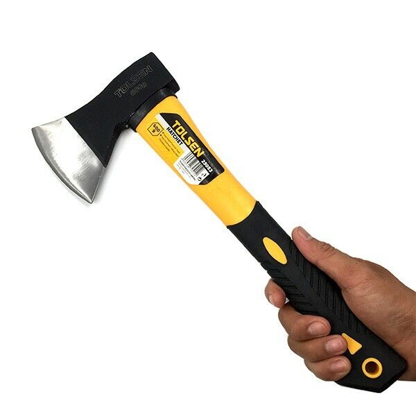 14.5" Axe Fibreglass Shaft Hatchet German Standard Finish Carbon Steel Head 600g - FISHER DISCOUNT