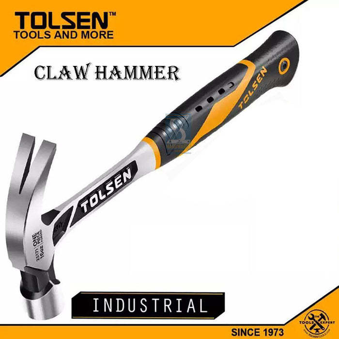 TOLSEN 25171 Claw Hammer 16oz One Piece Hardened Tempered Milled Vibe reduction