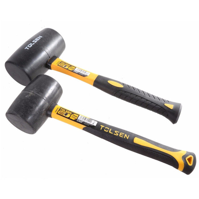 Tolsen Black Rubber Mallet Soft Face Hammer Double Side Grip 450-625g