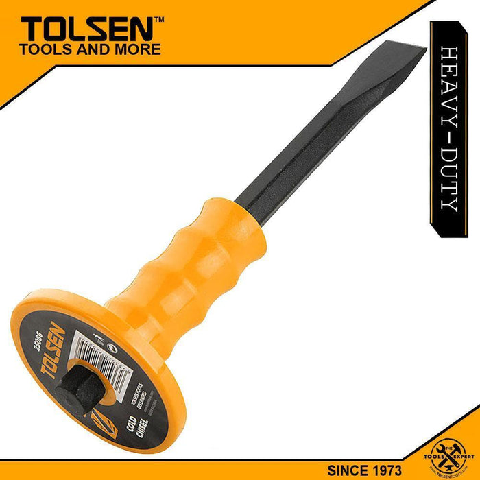 TOLSEN 300mm Flat Stone Chisel with Hand Guard for Brick Masonry concrete