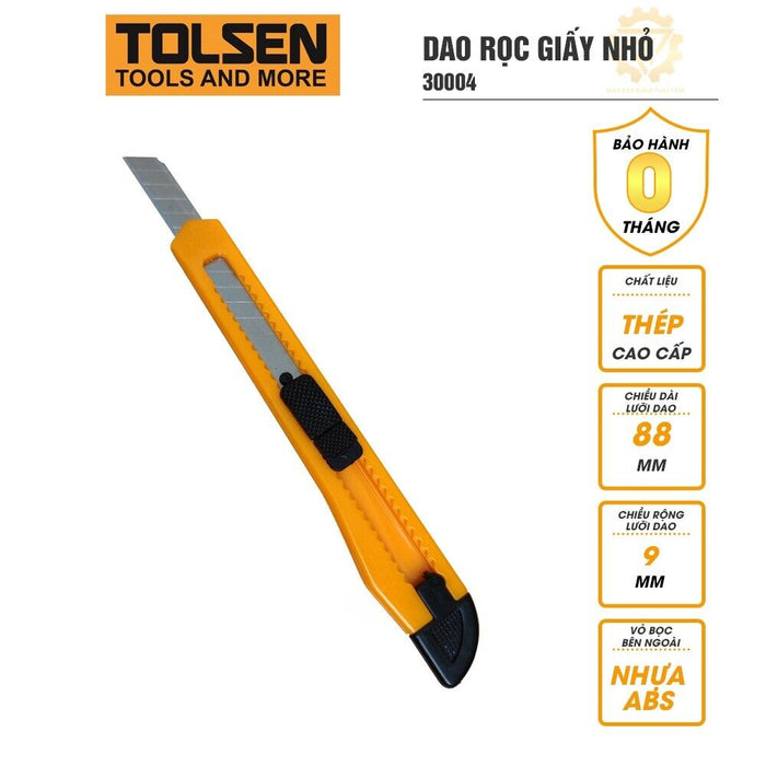 TOLSEN 5PCSmall 9mm Light Weight Snap Box Cutter Snap Off Knife Blade Slide Lock