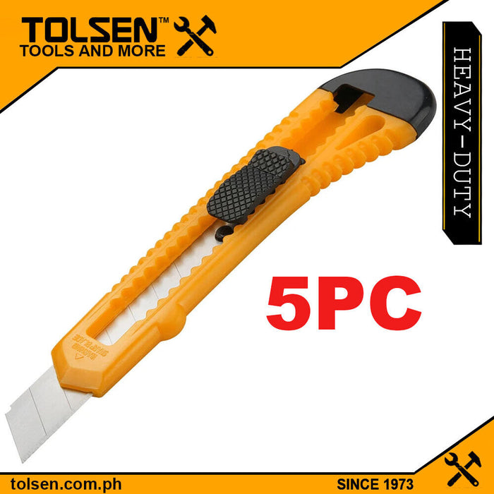 TOLSEN 4PC BOX CUTTER Knife Retractable Blade Snap Off Razor Durable Opener 18mm