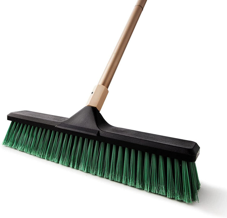 450-600mm STIFF BRISTLE Broom Squeegee Extendable Handle Wet Dry Indoor Outdo