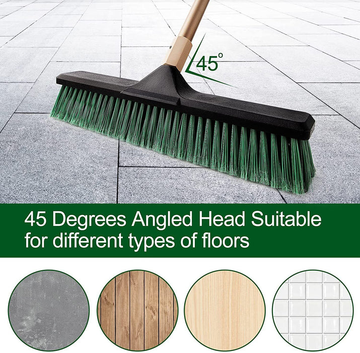 450-600mm STIFF BRISTLE Broom Squeegee Extendable Handle Wet Dry Indoor Outdo
