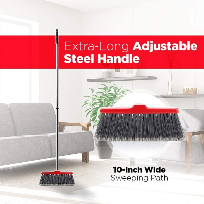300mm Broom Long Handle Soft Bristle Dust Dirt Indoor OUTDOOR Cleaner Sweeper