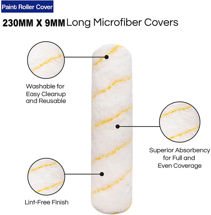 Force PRO 6PCE 230MM X 9MM Roller Covers / Uni-Pro High Tech Micro-Fibre Rollers