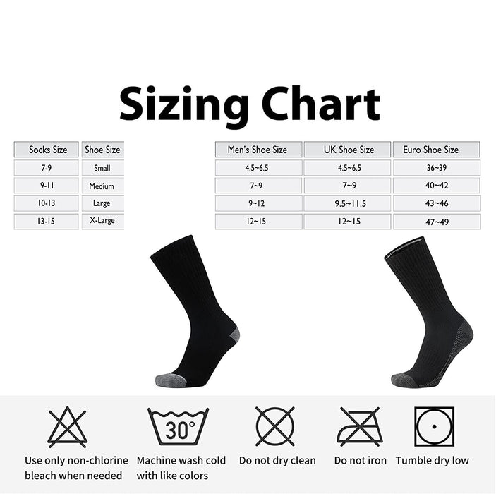 3PC HEAVY DUTY Men's Loose Top Thermal Socks Diabetic Comfort Circulation