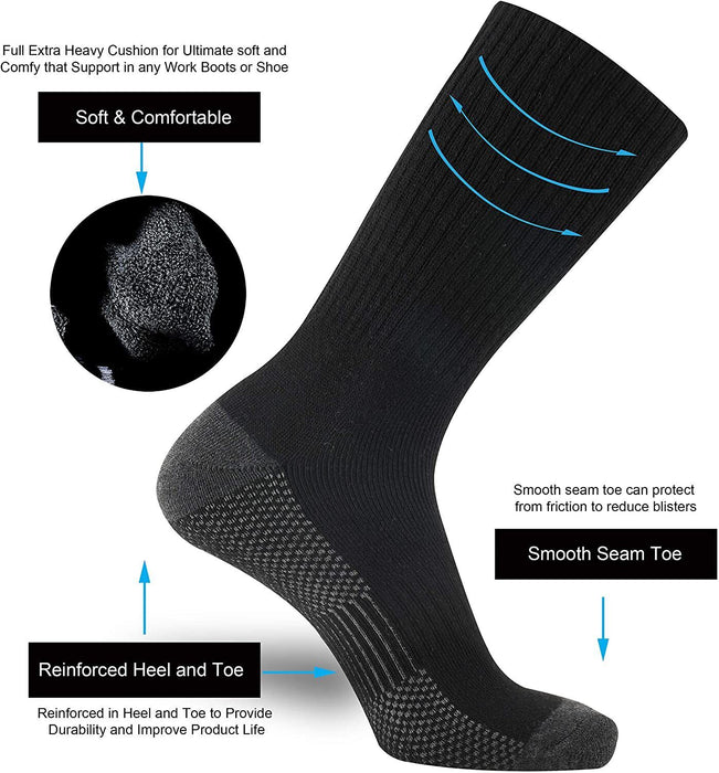 3PC HEAVY DUTY Men's Loose Top Thermal Socks Diabetic Comfort Circulation