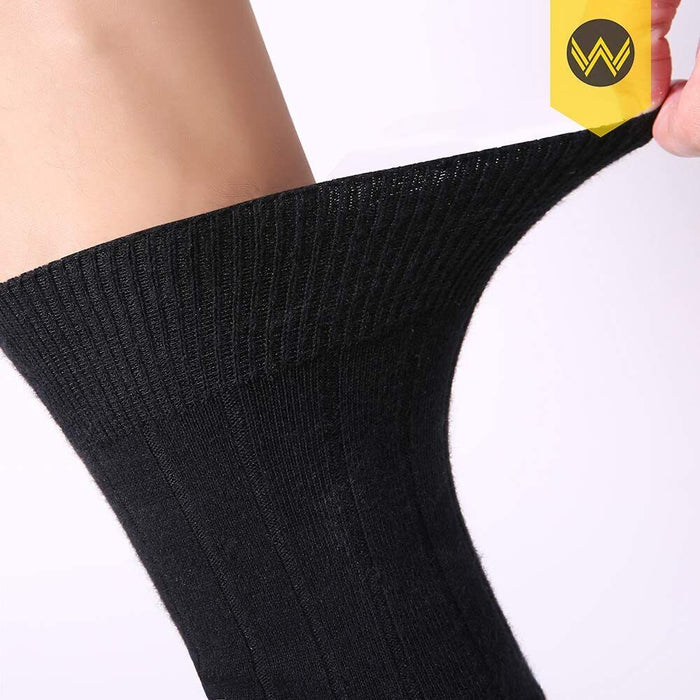 BLACK WORK SOCKS Cotton Crew Work Socks 3 Pack Athletic Padded Black