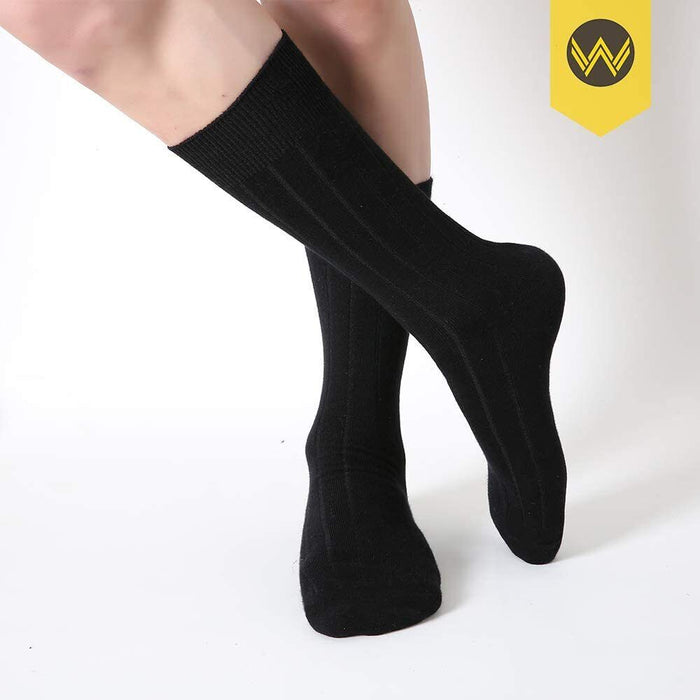 BLACK WORK SOCKS Cotton Crew Work Socks 3 Pack Athletic Padded Black