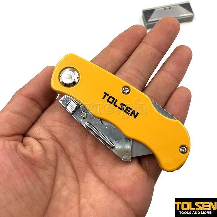 TOLSEN Utility Knife Quick Change Folding Heavy Duty Construction 5pcs SK5 blade