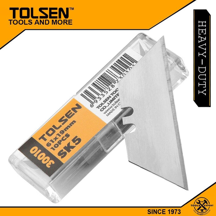 Tolsen 50pcs Stainless Steel Blade Refill Set For SK5 (61x19mm) 30010