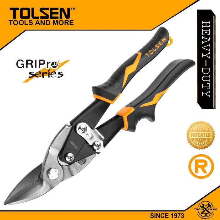 TOLSEN Aviation Tin Snips Set Two-component Handle Left Right Straight Cut CrMo