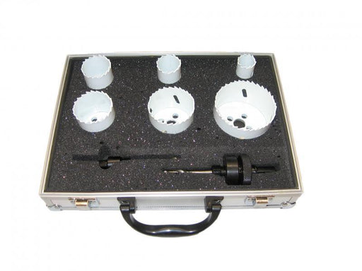 9PC Plumber Electrician Bi-Metal Hole Saw Sheet Wood Metal Drywall Plumbers Kit - FISHER DISCOUNT