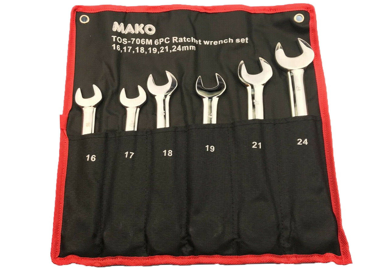 FORCE PRO Gear Wrench Ratchet Spanner Set 6Pc 16-24mm MADE IN TAIWAN ...