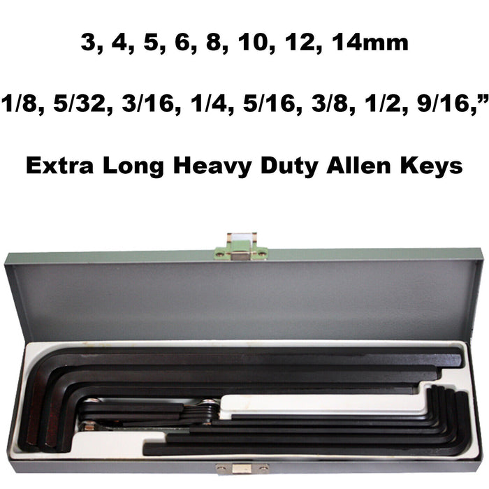 Force PRO SAE MERTIC Extra Long Heavy Duty Allen Keys with Metal Case Taiwan