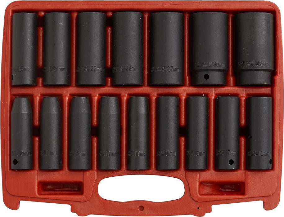 Genius Tools 16pc Metric Deep Impact Socket set TD-416M1 Made in Taiwan 8 ~ 21mm