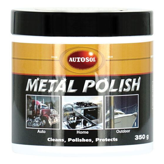 Autosol Polish 350g Tin with Applicator Sponge All Metal Chrome Polish