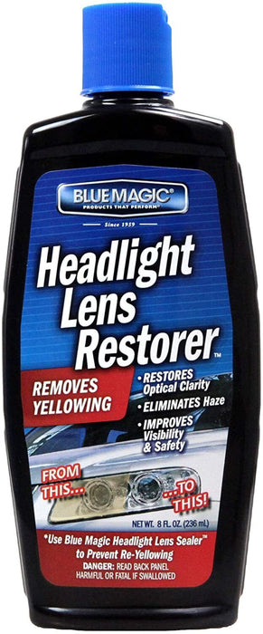 Blue Magic 725CD06 Headlight Plastic Lens Restorer 236ml Removes Yellowing Haze - FISHER DISCOUNT