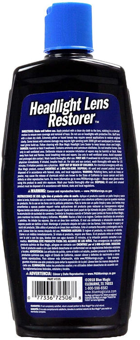 Blue Magic 725CD06 Headlight Plastic Lens Restorer 236ml Removes Yellowing Haze - FISHER DISCOUNT