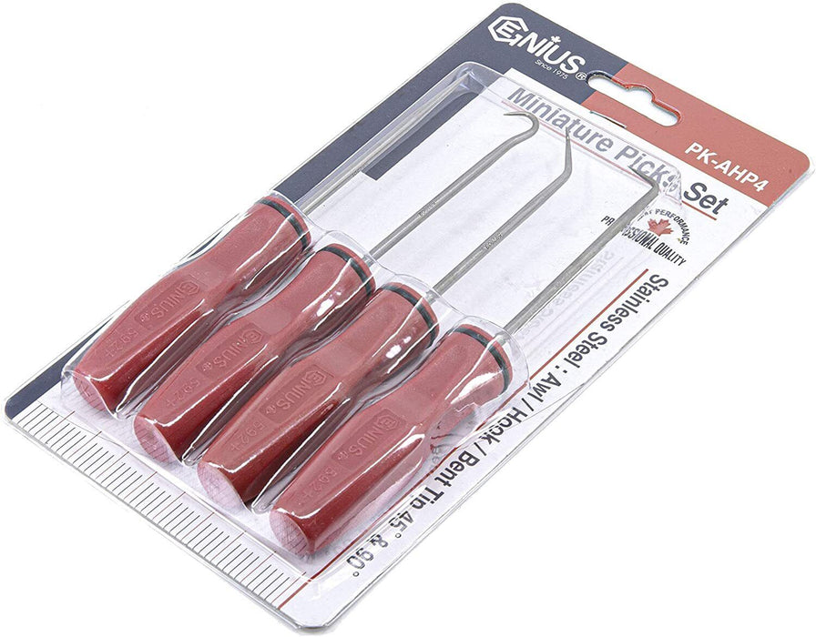 Genius Tools 301043 4pce MINIATURE PICK & HOOK SET MADE IN TAIWAN
