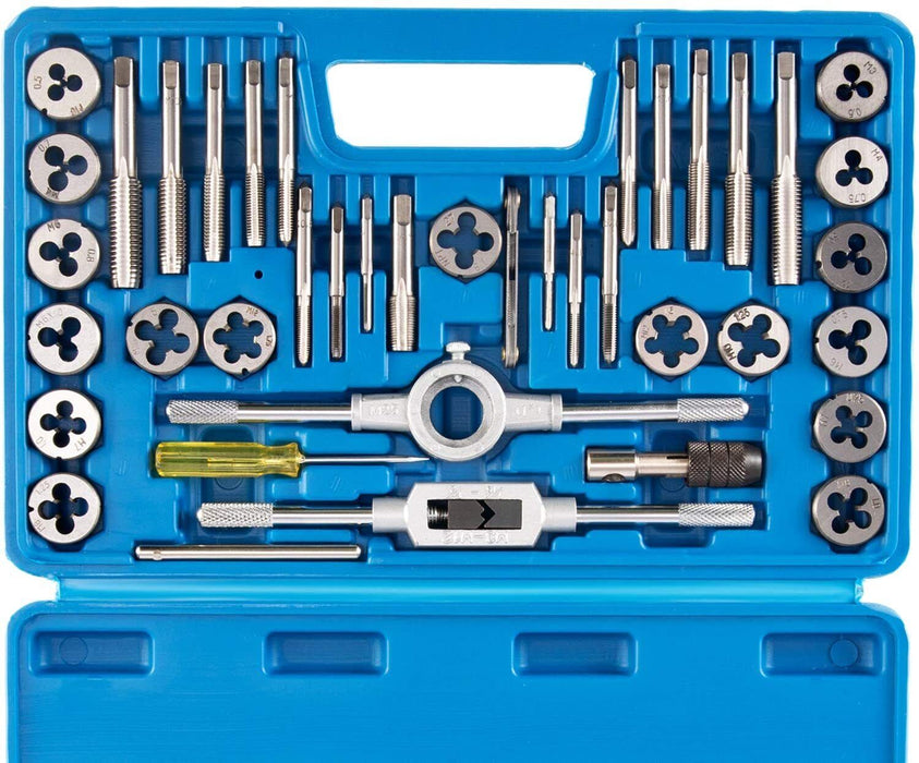 TRAX 40PC Heavy Duty Plug Tap and Die Set Kit Metric Screw Thread MADE TAIWAN