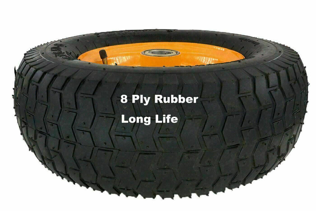 16" WIDE WHEEL TYRE 16 X 6.50-8 WHEELBARROW METAL RIM AIR PNEUMATIC 8PLY