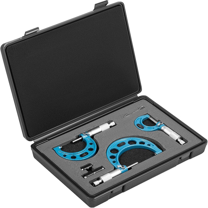 MAXI-GEAR 3PC Outside Micrometer Set with CASE Made in Taiwan 0 – 75 mm