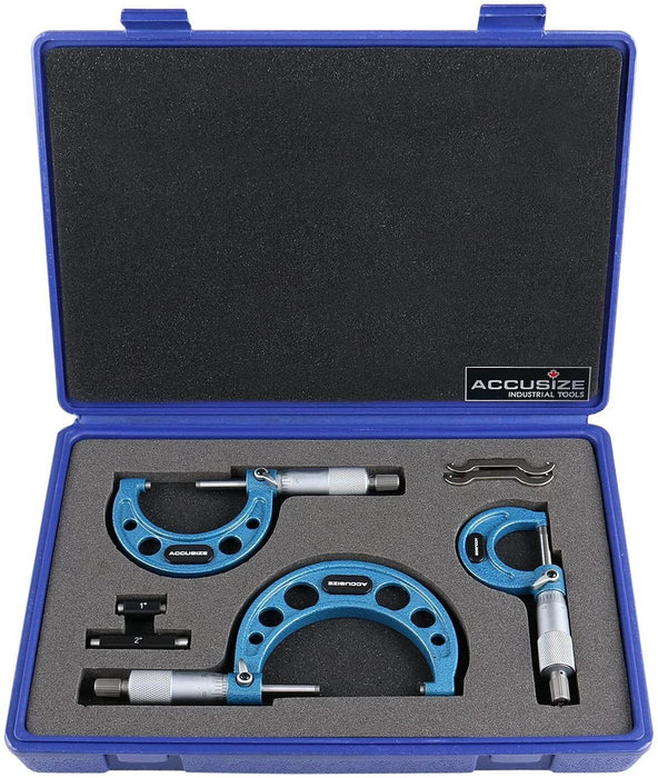 MAXI-GEAR 3PC Outside Micrometer Set with CASE Made in Taiwan 0 – 75 mm
