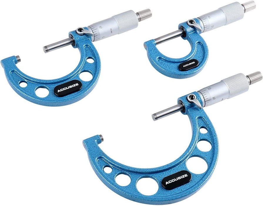 MAXI-GEAR 3PC Outside Micrometer Set with CASE Made in Taiwan 0 – 75 mm