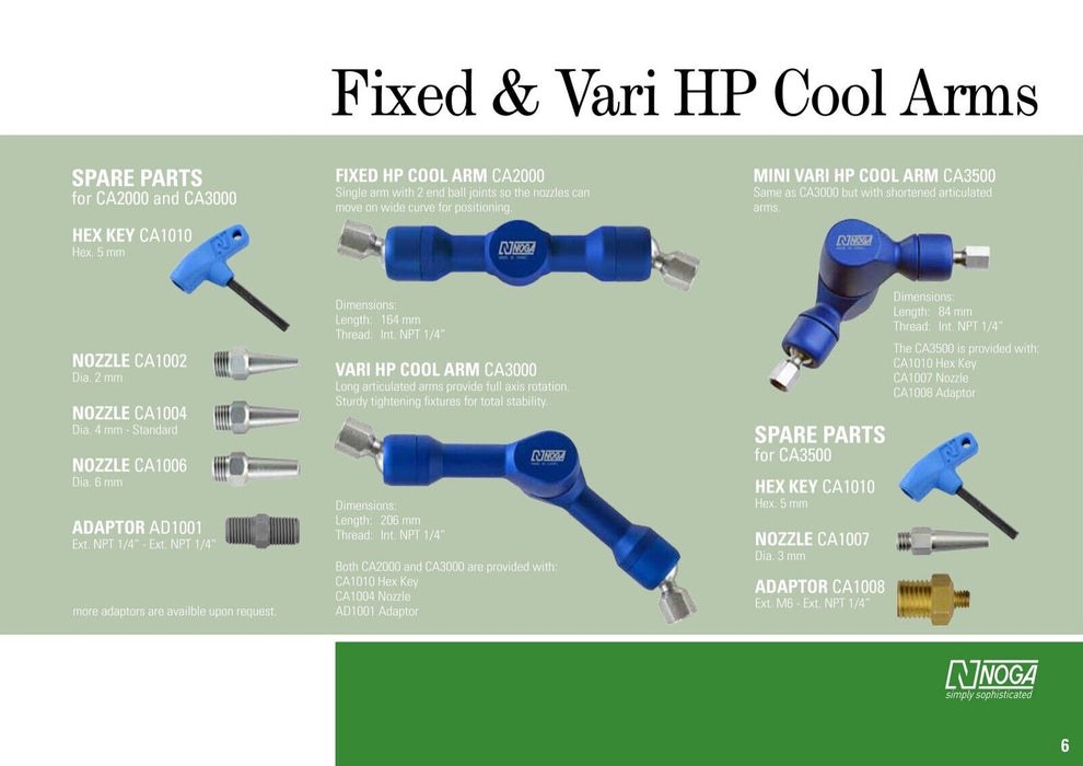 Noga CA2000 FIXED High Pressure Cool Arm with 4mm Nozzle & Hex Key Mill Lathe