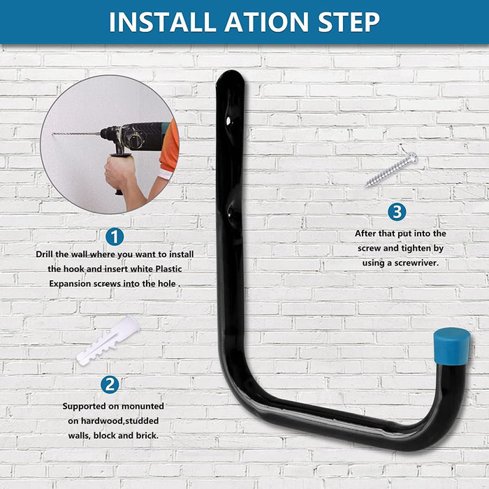 Bicycle Bike Hanger Hook Wall Mounted Garage Storage Rack Mount Heavy Metal Hook