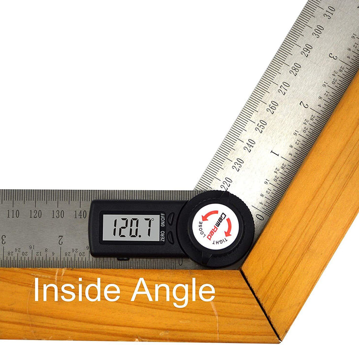 0-200mm/360° Digital Angle Finder Ruler Stainless Steel Protractor Measure Meter