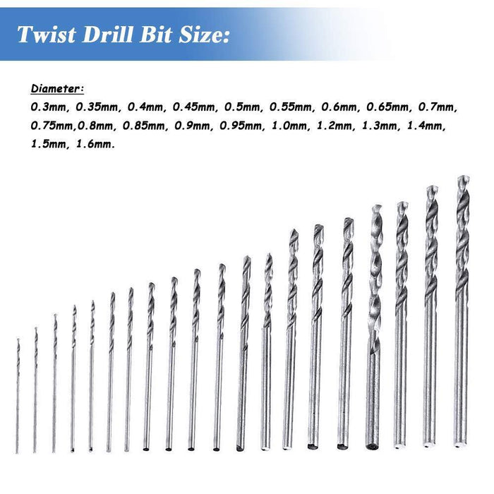 20pcs Mini Micro HSS Drill Bits For Metal Wood Plastic 0.3mm - 1.6mm drills 1935