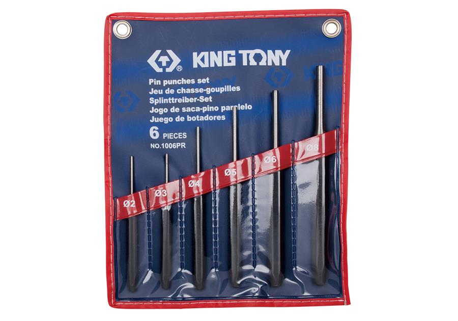 KING TONY 6PC Pin Punch Set Made in Taiwan 2/3/4/5/6/8mm CRV STEEL